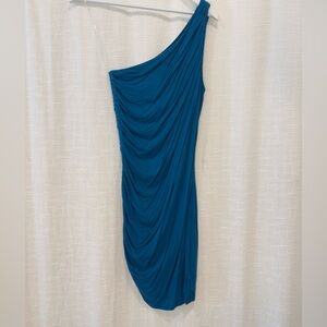 Teal One-Shoulder Dress